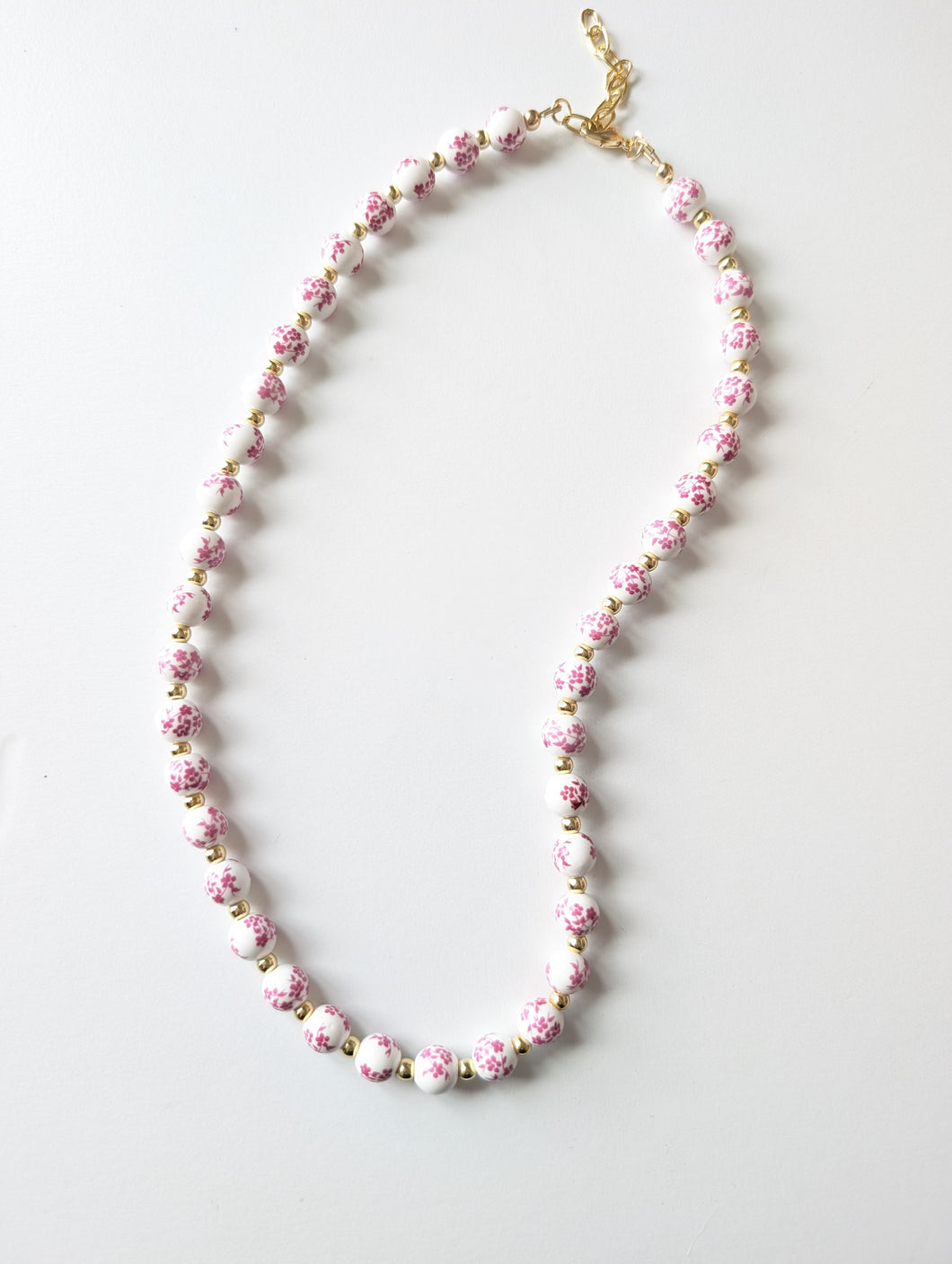 Pink Bloom Porcelain Necklace