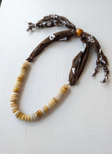 Load image into Gallery viewer, Brown Beaded Bandana Necklace