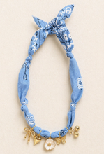 Load image into Gallery viewer, Blue Floral Charm Necklace