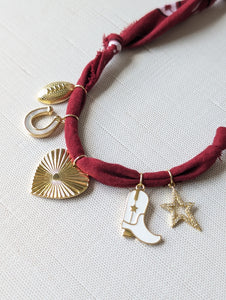Red Gameday Charm Bandana Necklace