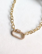 Load image into Gallery viewer, Luxe Pave Carabiner Necklace