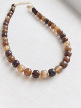 Load image into Gallery viewer, Driftwood Barrel Beaded Necklace