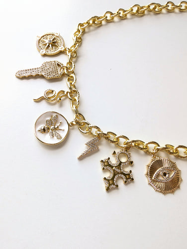Guided and Golden Charm Necklace