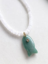 Load image into Gallery viewer, Moonstone Jade Fish Necklace