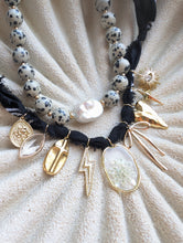 Load image into Gallery viewer, Black Vintage-Inspired Charm Bandana Necklace