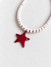 Load image into Gallery viewer, White Crimson Game Day Star Necklace