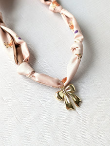 Wildflower Bow Scarf Charm Necklace