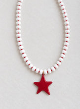 Load image into Gallery viewer, White Crimson Game Day Star Necklace