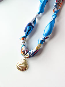 Ocean Shell Scarf Charm Necklace