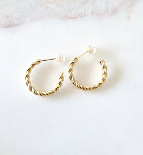 Gold Plated Rope Hoops