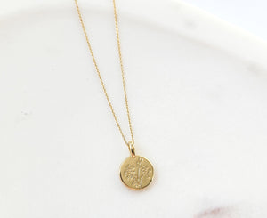 Engraved Wildflower Necklace